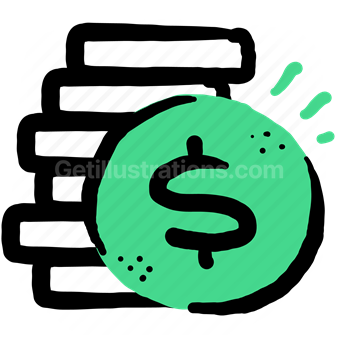 dollar, coins, coin, stack, money, finances, payment